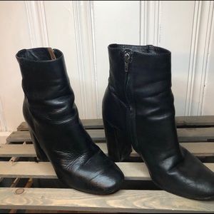 Frye Black Leather Ankle Booties